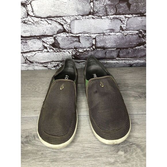 Olukai Nohea Mesh Mustang Lime Textile Slip On Casual Sneakers Men Sz 8M US/41EU - Picture 11 of 16